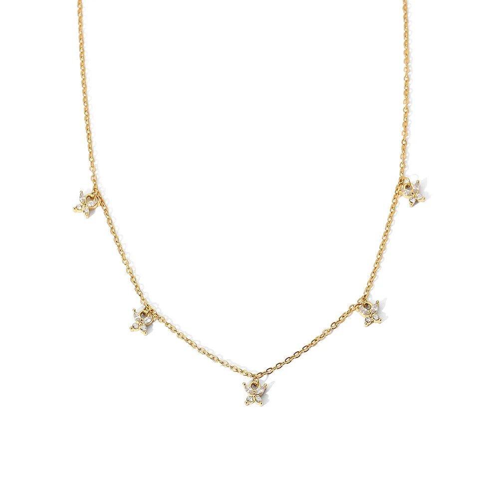 Minimal Butterfly Zircon Necklace
