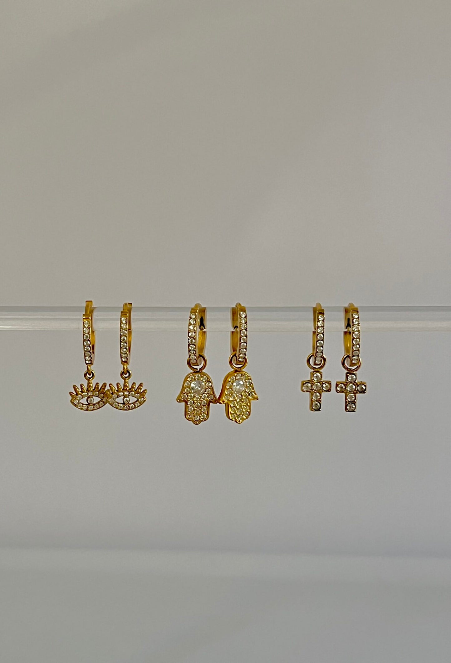 Hamsa Charm Hoops