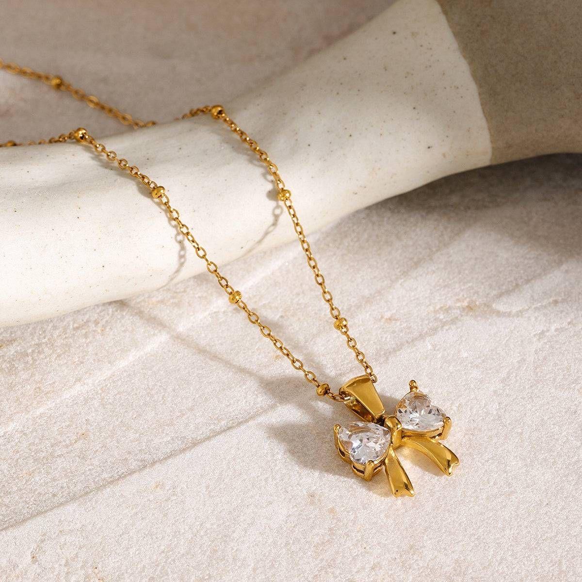 Crystal Bow Necklace