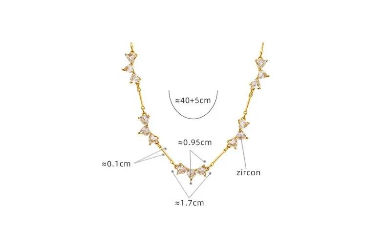Heart Shaped Zircon Chain Necklace