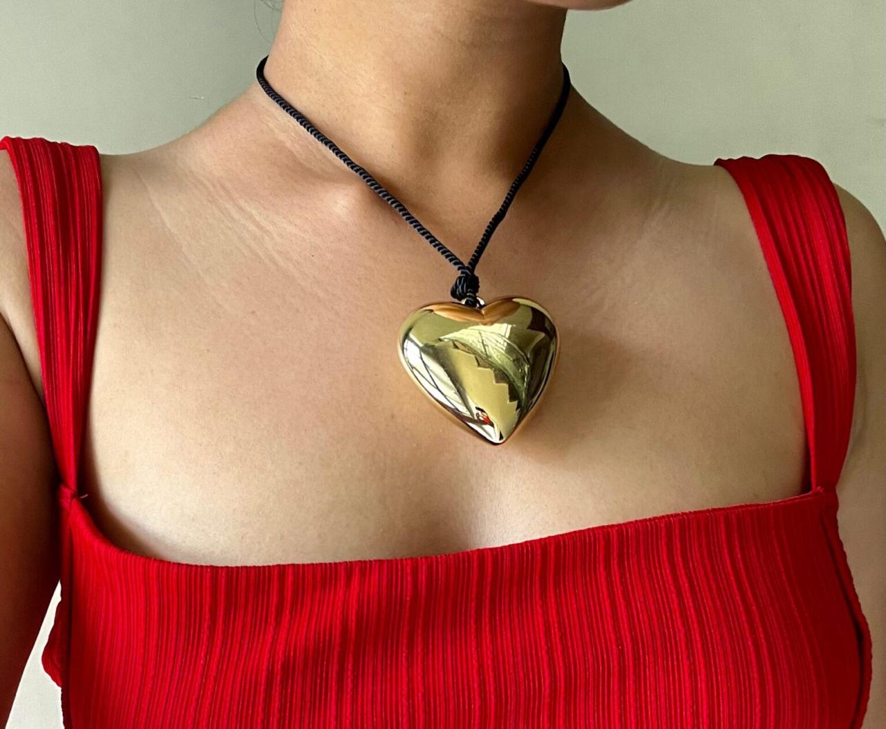 Heart Pendant Rope Waterproof Necklace