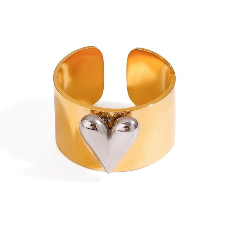 Heart Mixed Metal Waterproof Ring