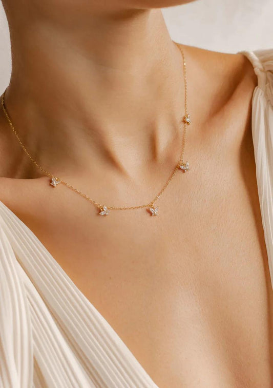 Minimal Butterfly Zircon Necklace