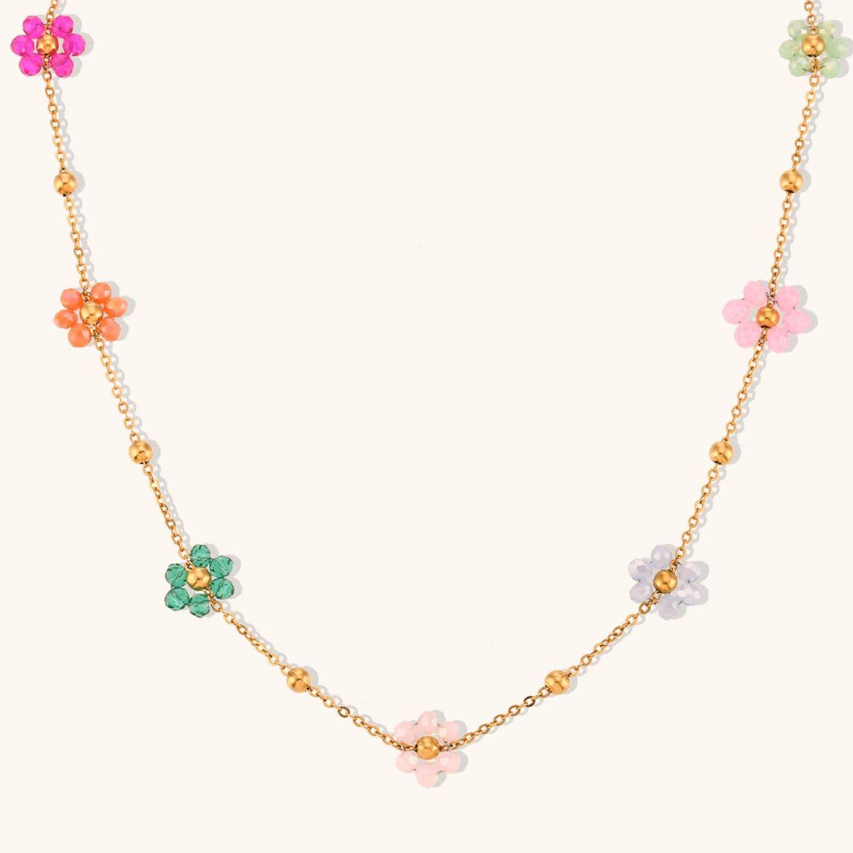 Multi-coloured Flower Necklace