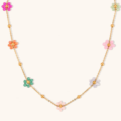 Multi-coloured Flower Necklace