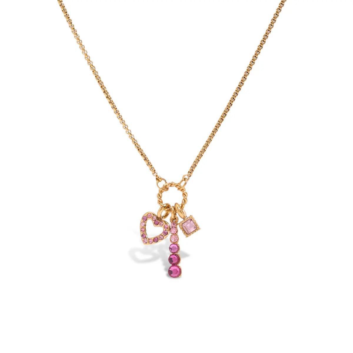 Pink Mini Heart Charm Minimal Necklace