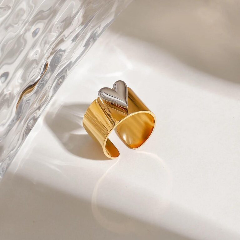 Heart Mixed Metal Waterproof Ring
