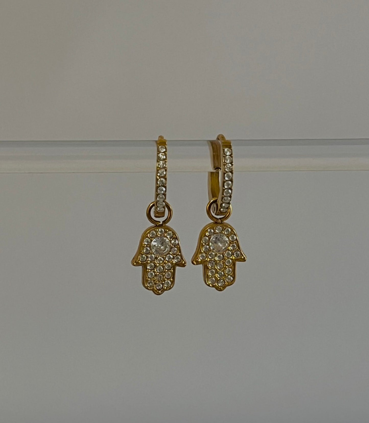 Hamsa Charm Hoops