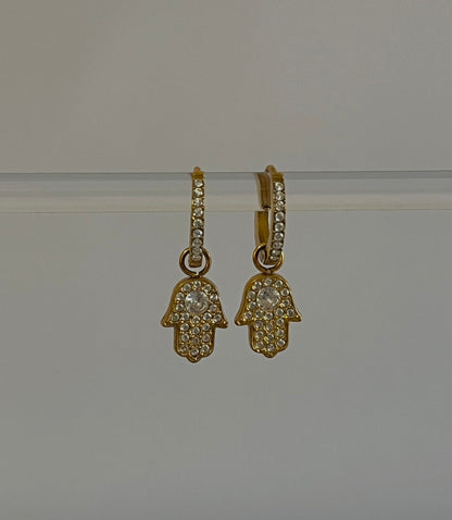 Hamsa Charm Hoops