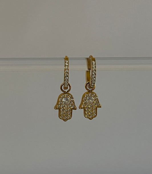 Hamsa Charm Hoops