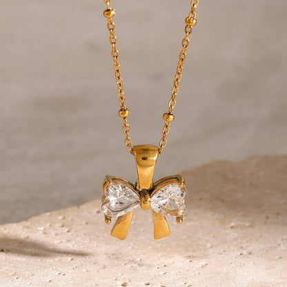 Crystal Bow Necklace