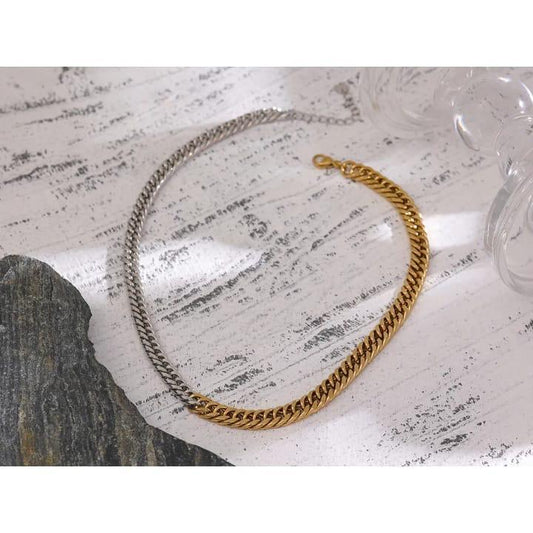 Statement  Mixed Metal Chain Waterproof Necklace