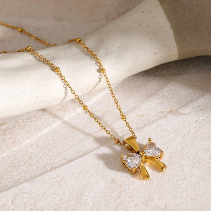 Crystal Bow Necklace