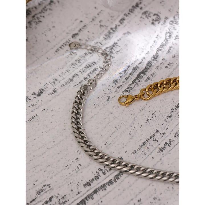 Statement  Mixed Metal Chain Waterproof Necklace