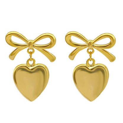 Bow Hearts Waterproof Earrings