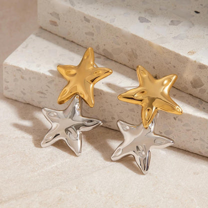 Starfish Mix Metals Waterproof Earrings