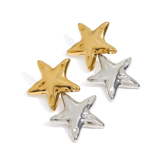 Starfish Mix Metals Waterproof Earrings