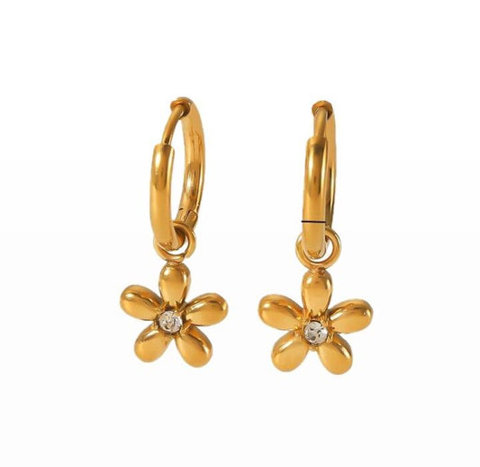 Flower Hoops Earrings