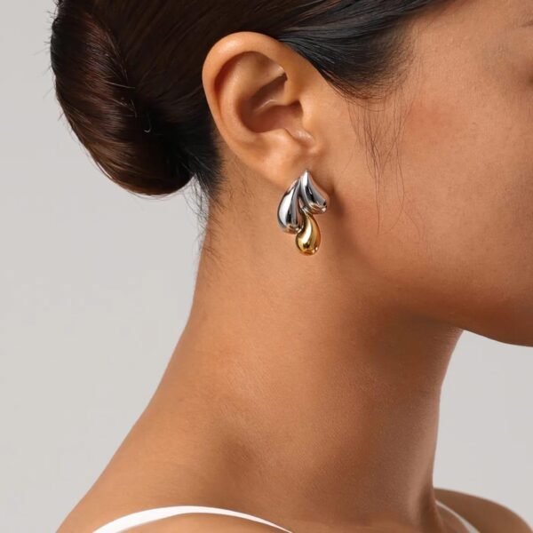 Drop Mixed Metal Waterproof Earrings - Image 3