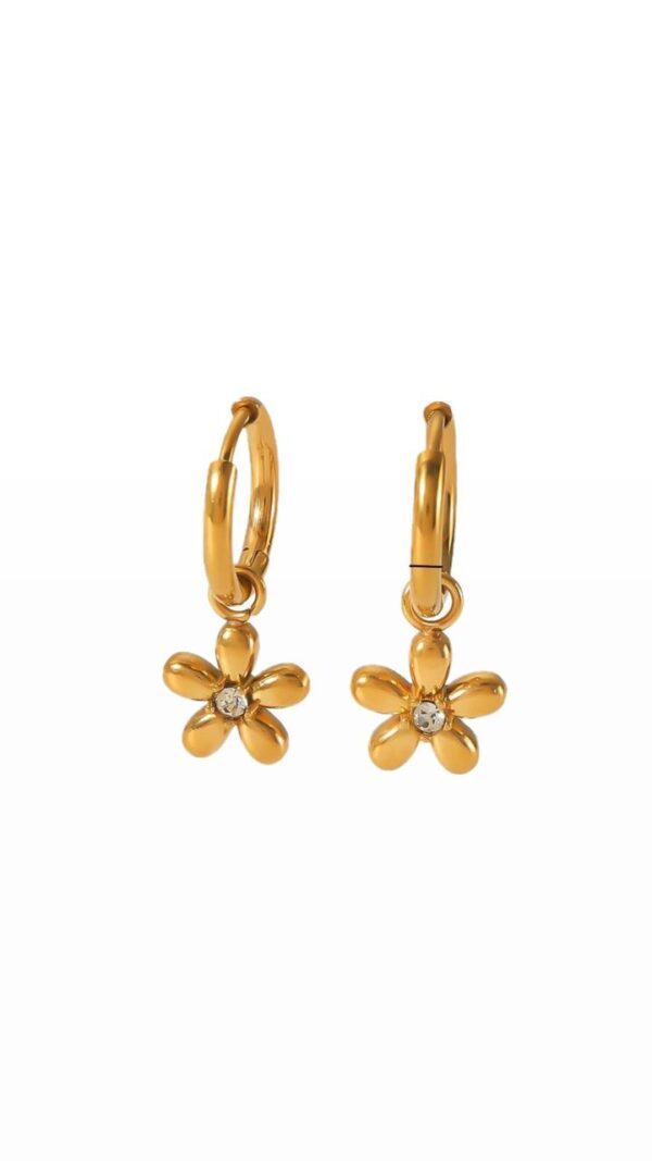 Flower Blossom Waterproof Hoops Earrings