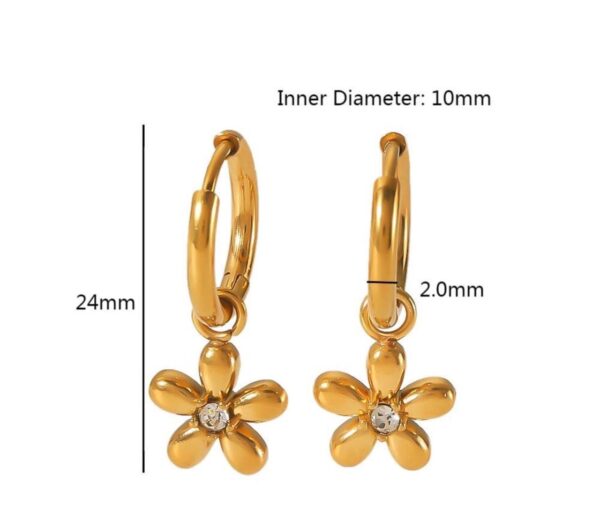 Flower Blossom Waterproof Hoops Earrings - Image 2
