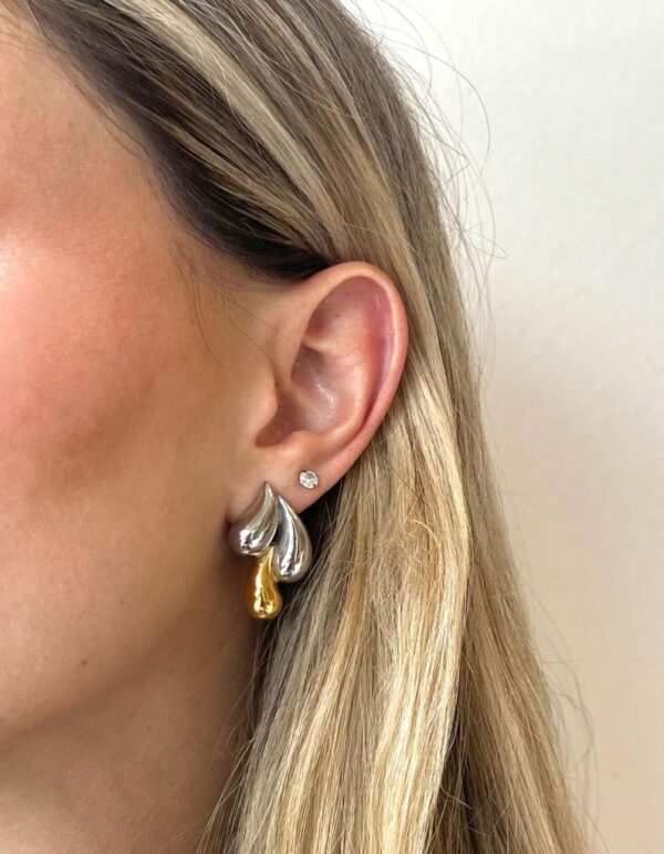 Drop Mixed Metal Waterproof Earrings - Image 2