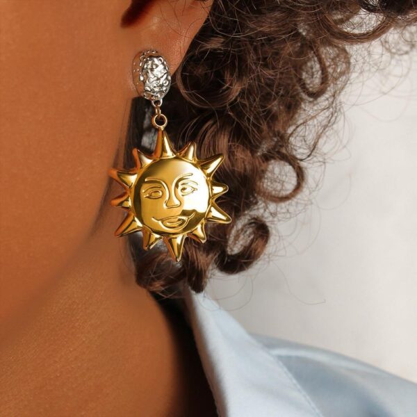 Sun Mixed Metals Waterproof Earrings - Image 2