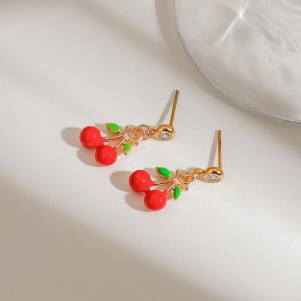 Cherry Fruit Waterproof Earrings - Image 2
