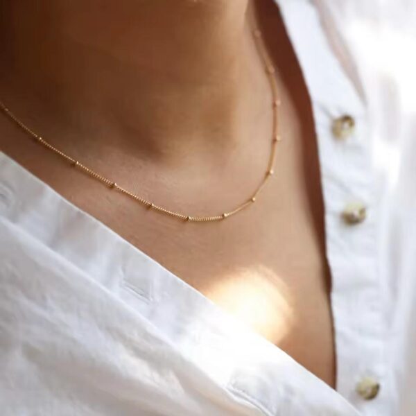Bead Chain Minimalist Waterproof Necklace - Image 2