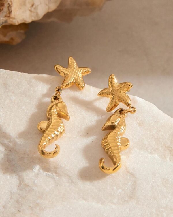 Starfish Seahorse Waterproof Earrings - Image 3