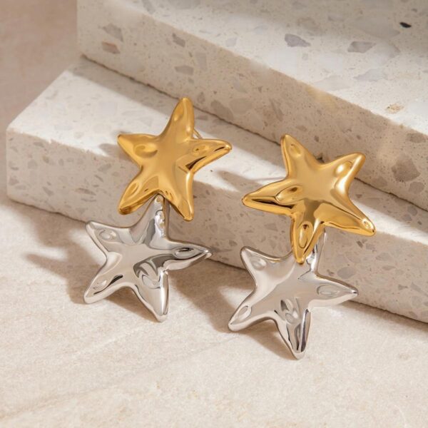 Starfish Mix Metals Waterproof Earrings - Image 2