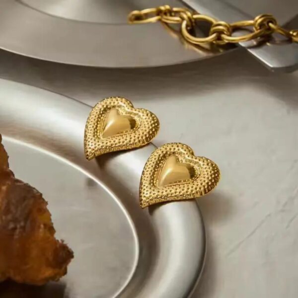 Chunky Heart Waterproof Earrings - Image 3