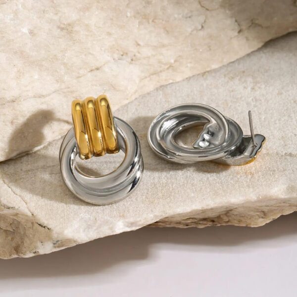 Luna Waterproof Mixed Metals Earrings - Image 3