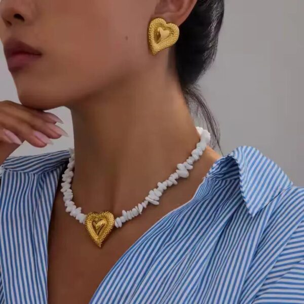 Chunky Heart Waterproof Earrings - Image 2