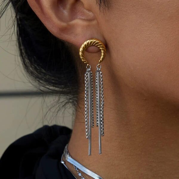 Zarina Waterproof Mixed Metals Earrings